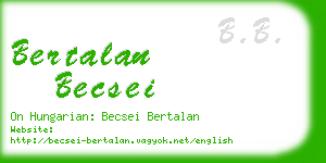 bertalan becsei business card
